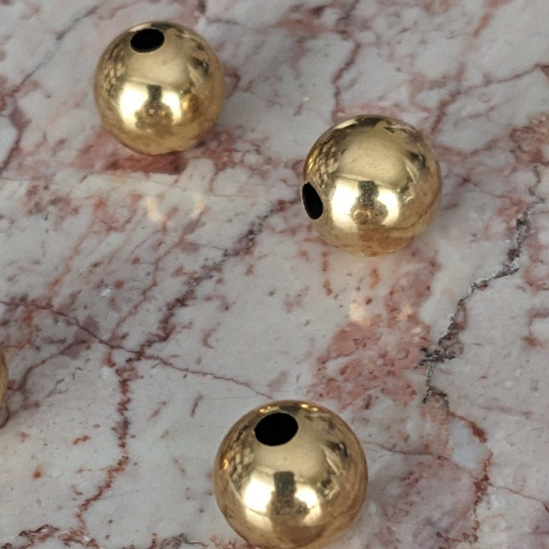 Vintage Unmarked 14k Yellow Gold Hollow Bead Charms 3 pieces 0.9g