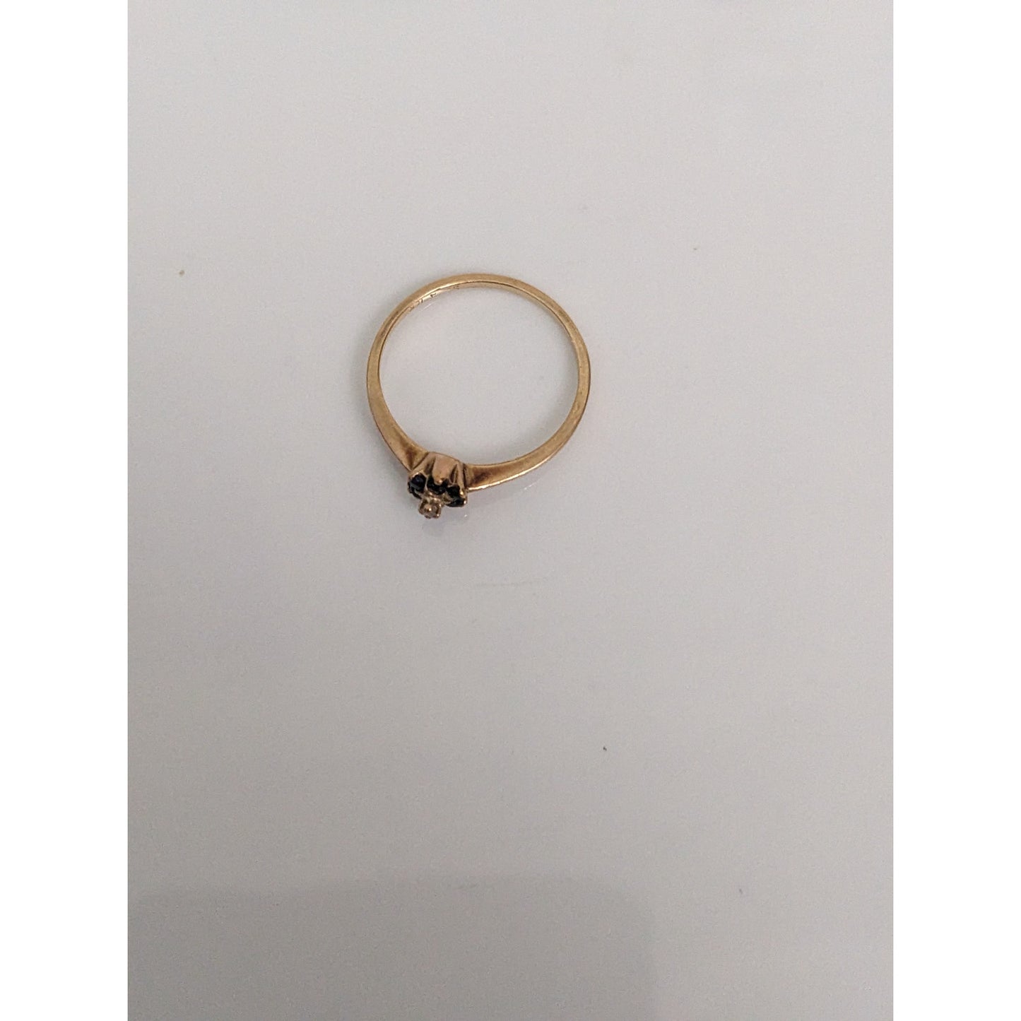 Vintage 10k Yellow Gold Mini Dainty Spinel Cluster Flower Ring Size 6.25