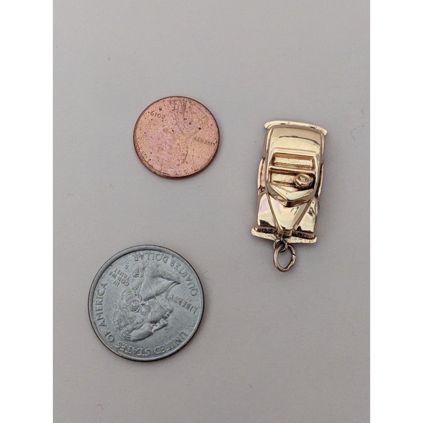 Vintage 14K Yellow Gold Diamond Convertible Car Charm Pendant