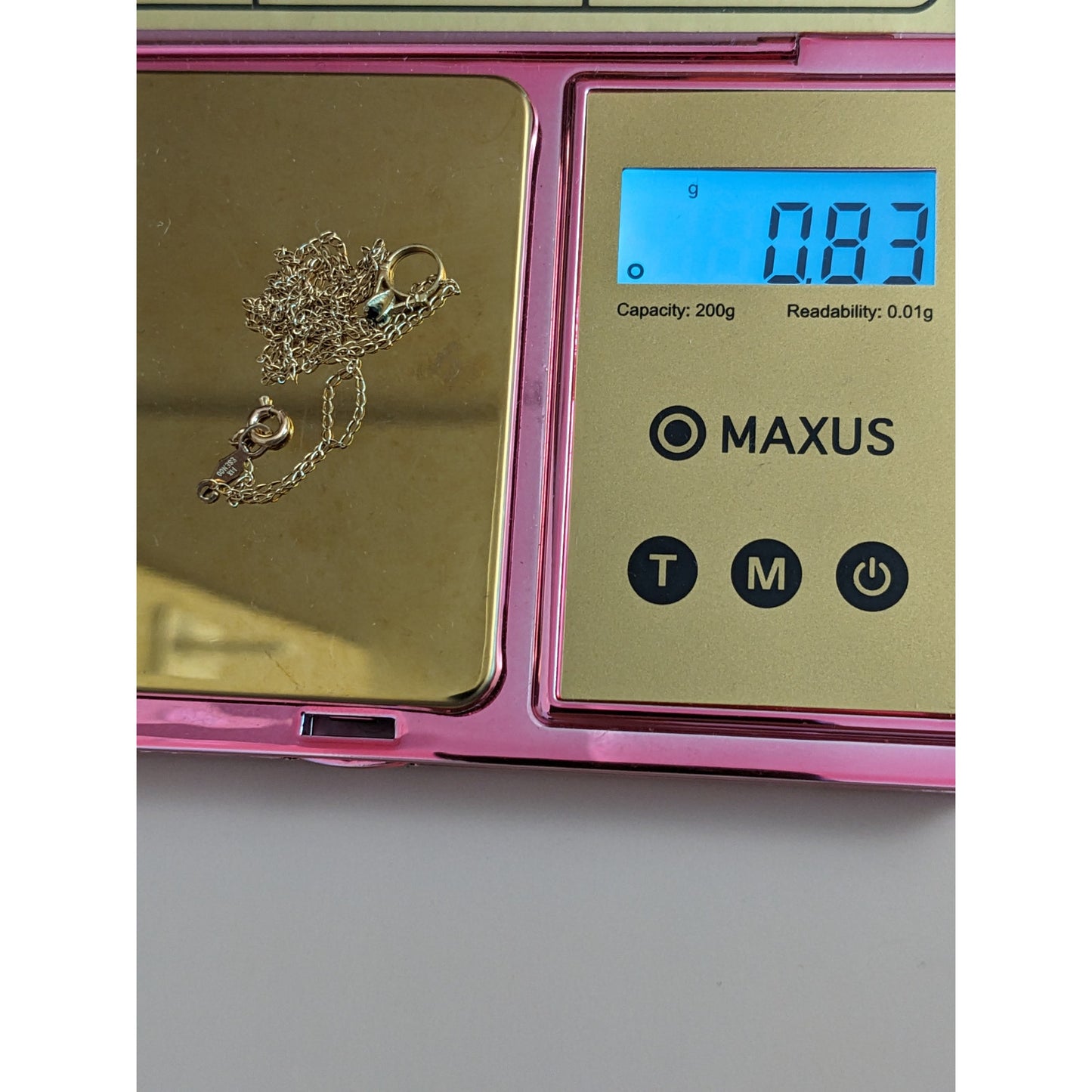 Vintage 14k Ultra Dainty Ring Charm with Necklace