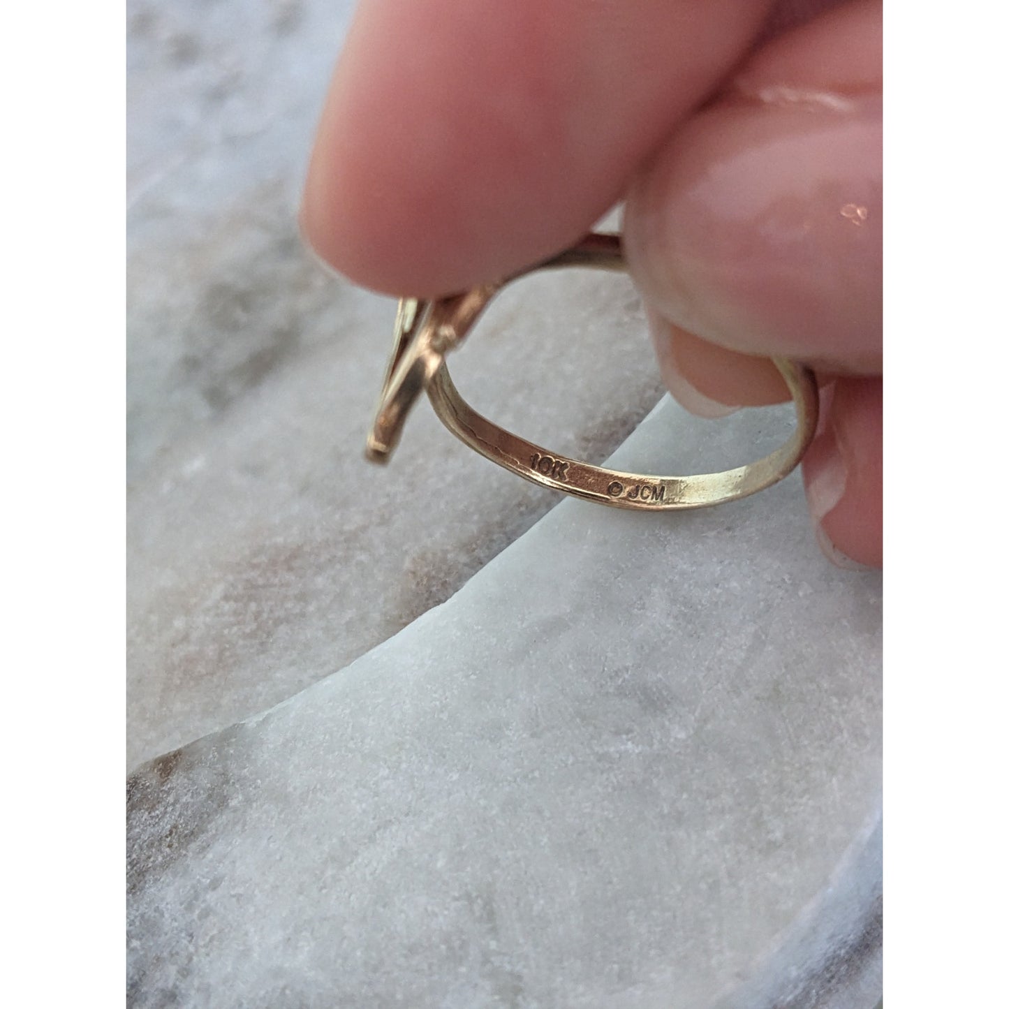 Vintage 10k Yellow Gold "B" Monogram Cursive Letter Ring Size 7.75