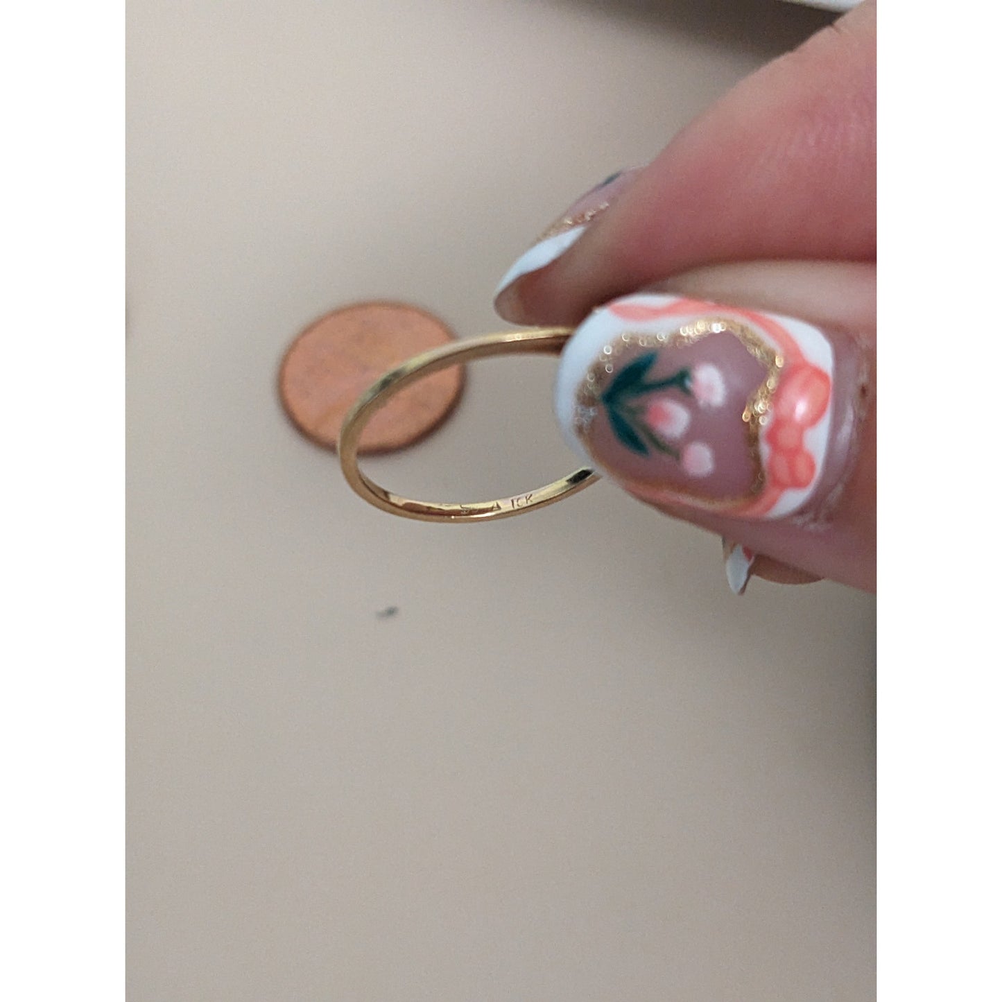 Vintage 10k Yellow Gold Mini Dainty Spinel Cluster Flower Ring Size 6.25