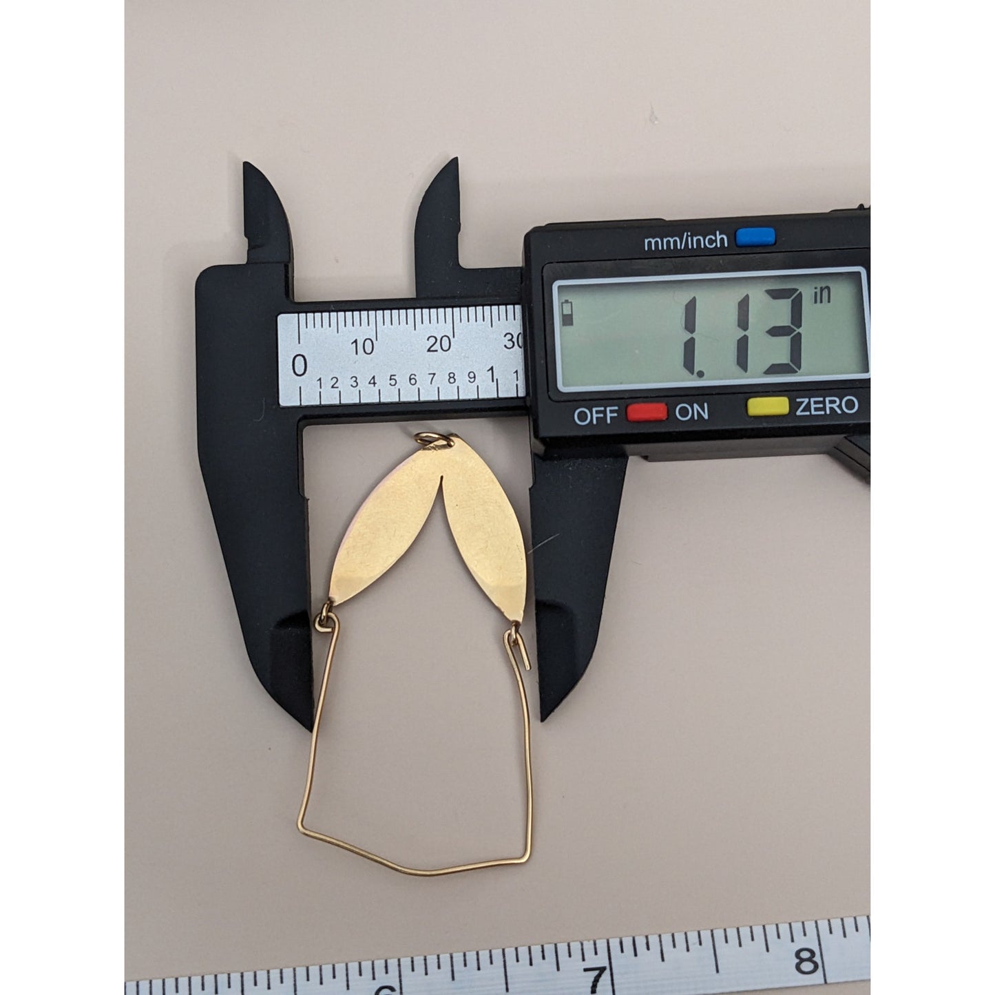 Vintage 14k Yellow Gold Two Leaf Charm Holder Pendant