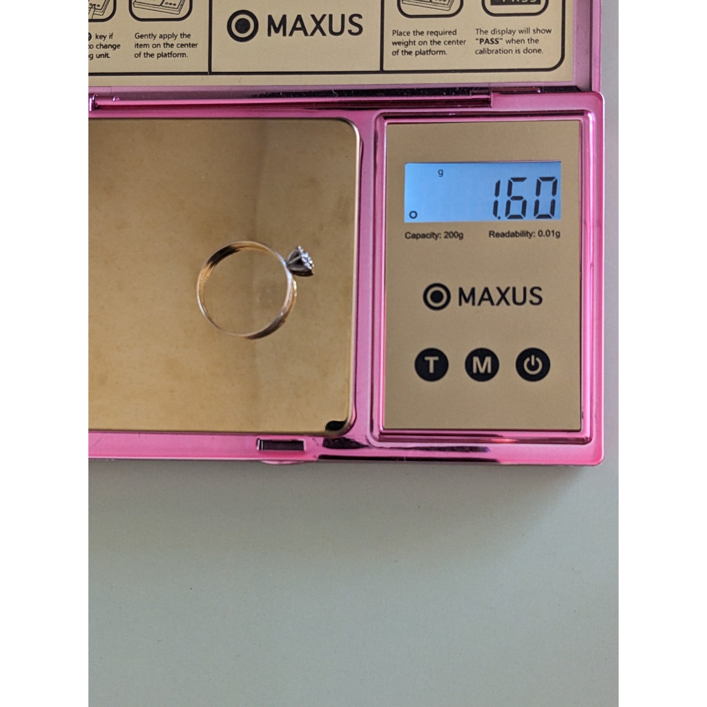 Vintage 14k Yellow Gold Half Etch with Diamond Accent (Small) Ring Size 7.75