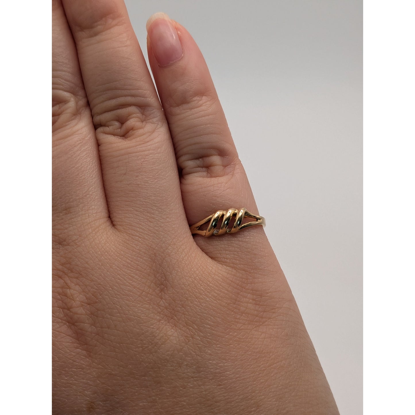 Vintage 10k Yellow Gold Simply Triple Wave Ring Size 6
