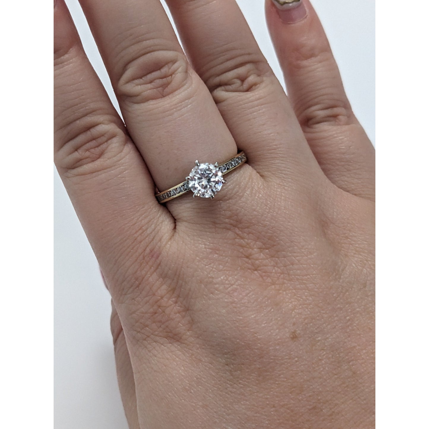 Estate Diamonique QVC 14k Yellow Gold CZ Stones Eternal Love Ring Size 9