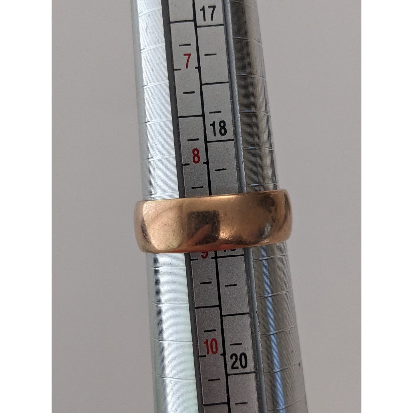 Vintage Early 1920s 14k Rose Gold Simple 6mm Wedding Band Ring Size 8.75