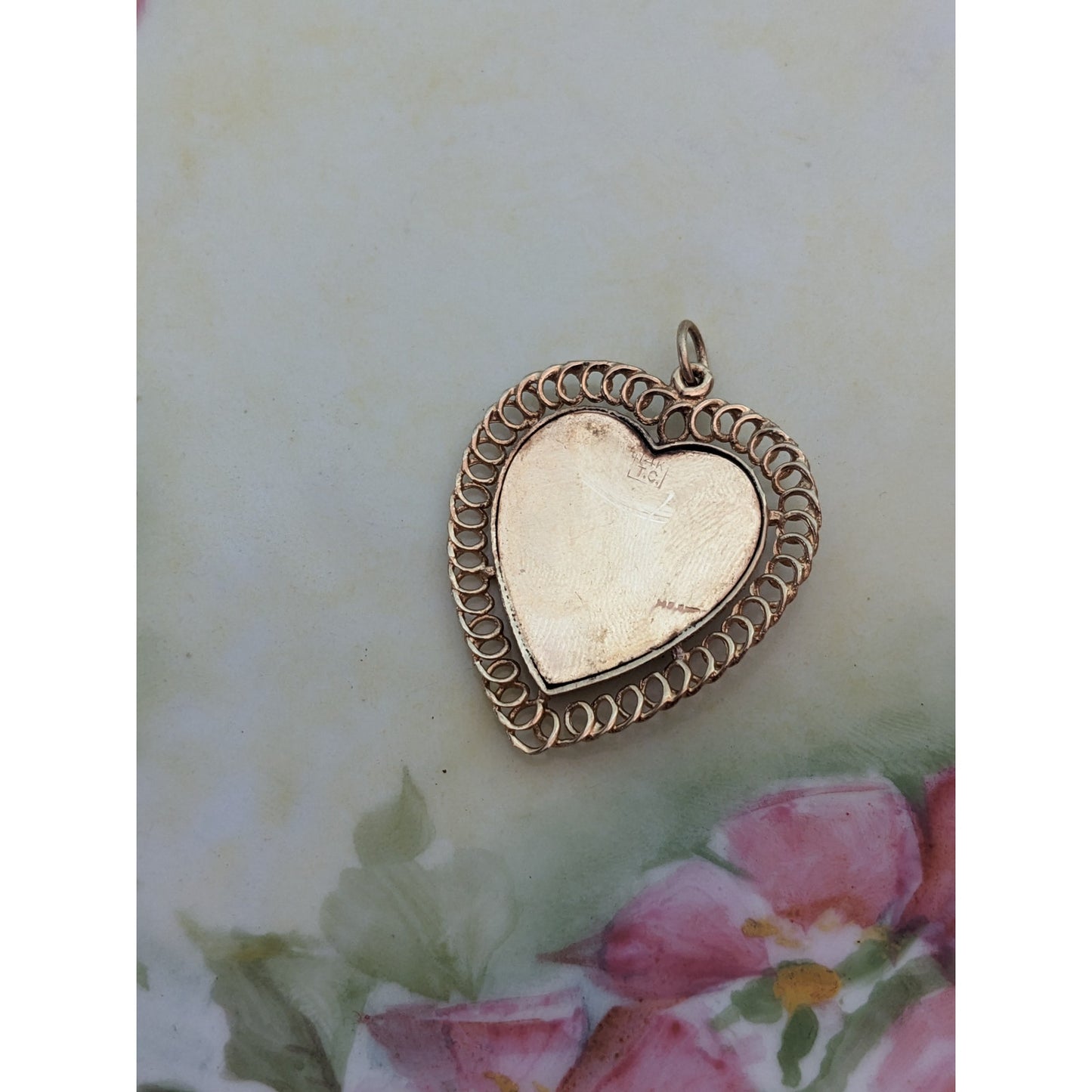 Vintage 14k Yellow Gold Jeweled "Happy Birthday" with Flower Pendant