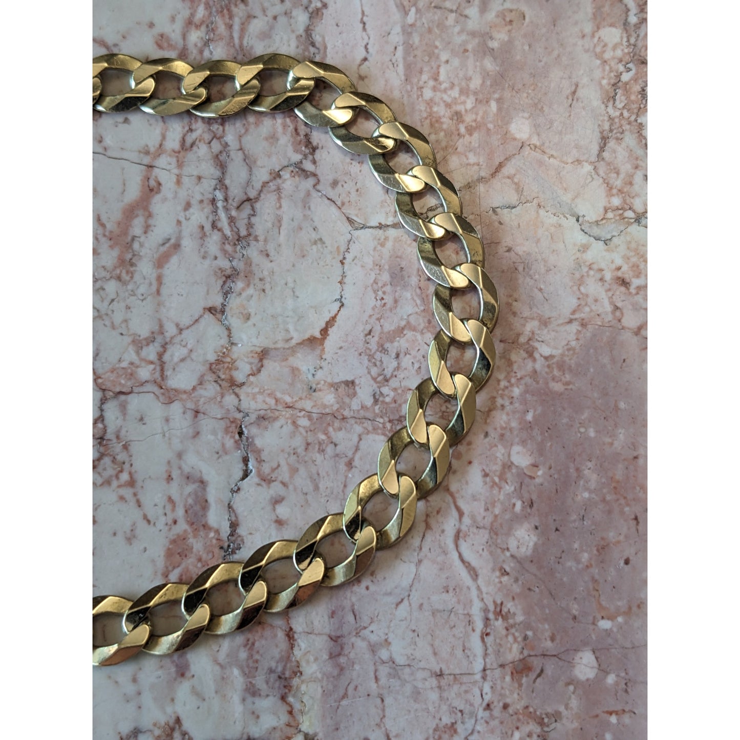 Estate 14k Yellow Gold Cuban Link Curb Bracelet 8.5in