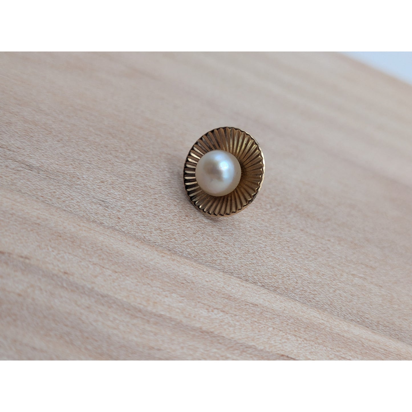 Vintage 14k Yellow Gold Pearl Sunburst Pin