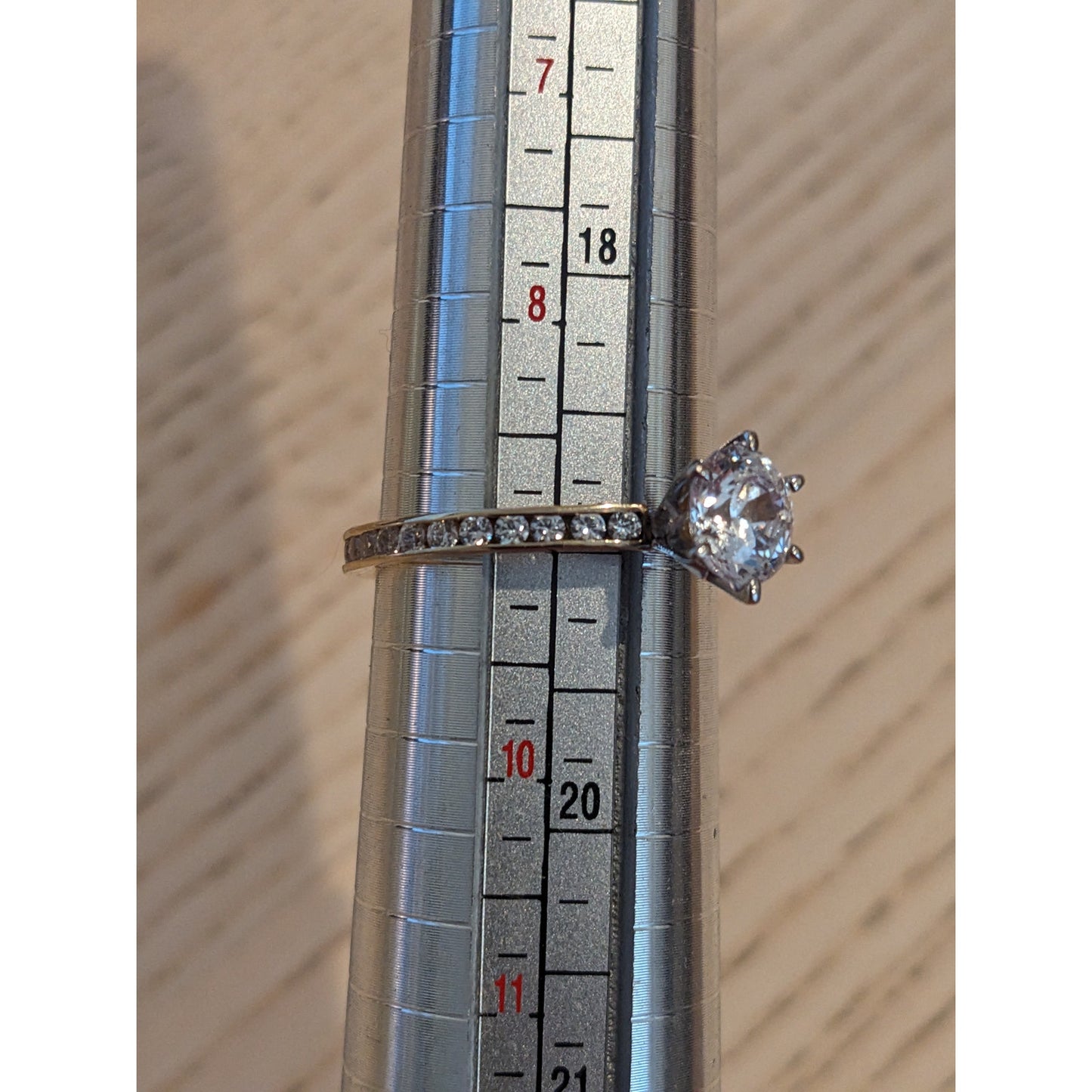 Estate Diamonique QVC 14k Yellow Gold CZ Stones Eternal Love Ring Size 9