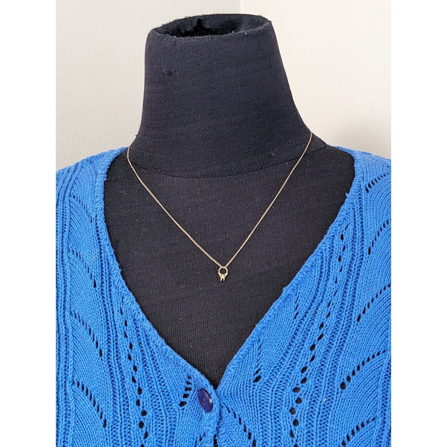 Vintage 14k Ultra Dainty Ring Charm with Necklace