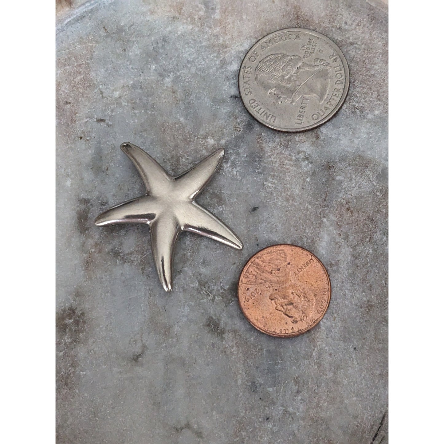 Vintage 14k White Gold Starfish Slide Pendant Charm