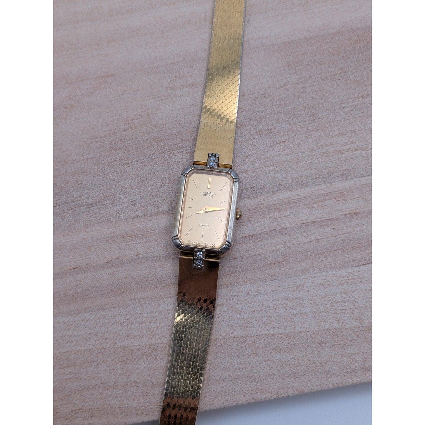 Vintage Seiko Lassale Quartz Gold Tone Watch 6.5in Working