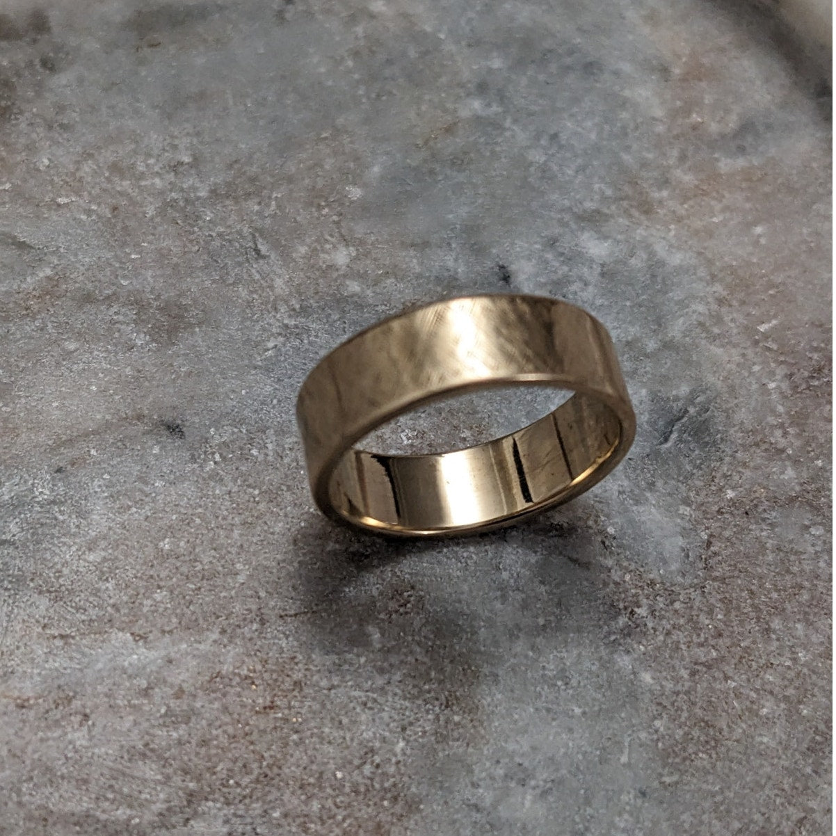 Estate 14k Yellow Gold 5.8mm Wide Grid Hatchet Textured Cigar Band Size 6