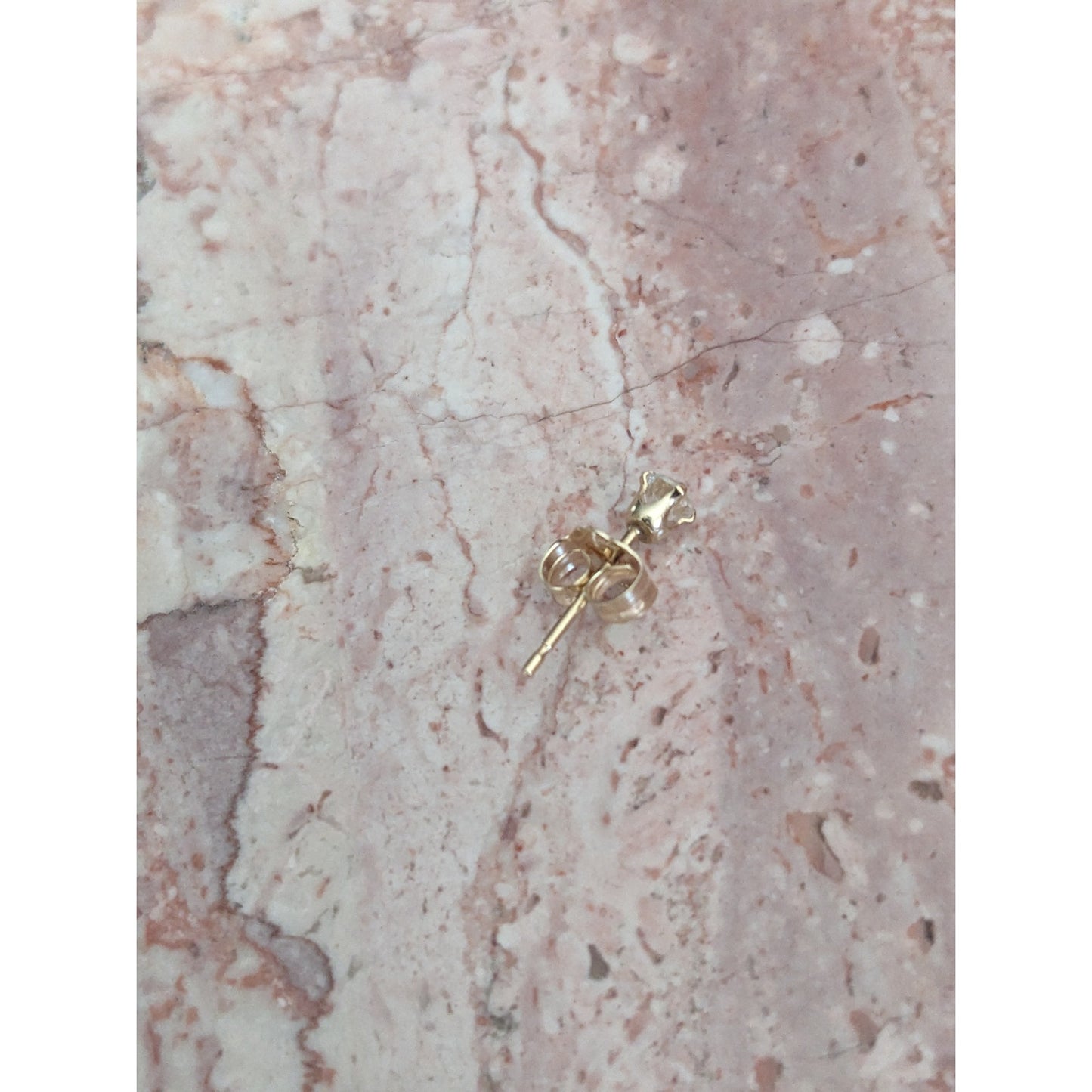 Estate 14k Gold Single Piece Tiny Dainty Diamond Stud Earring ONE PIECE ONLY