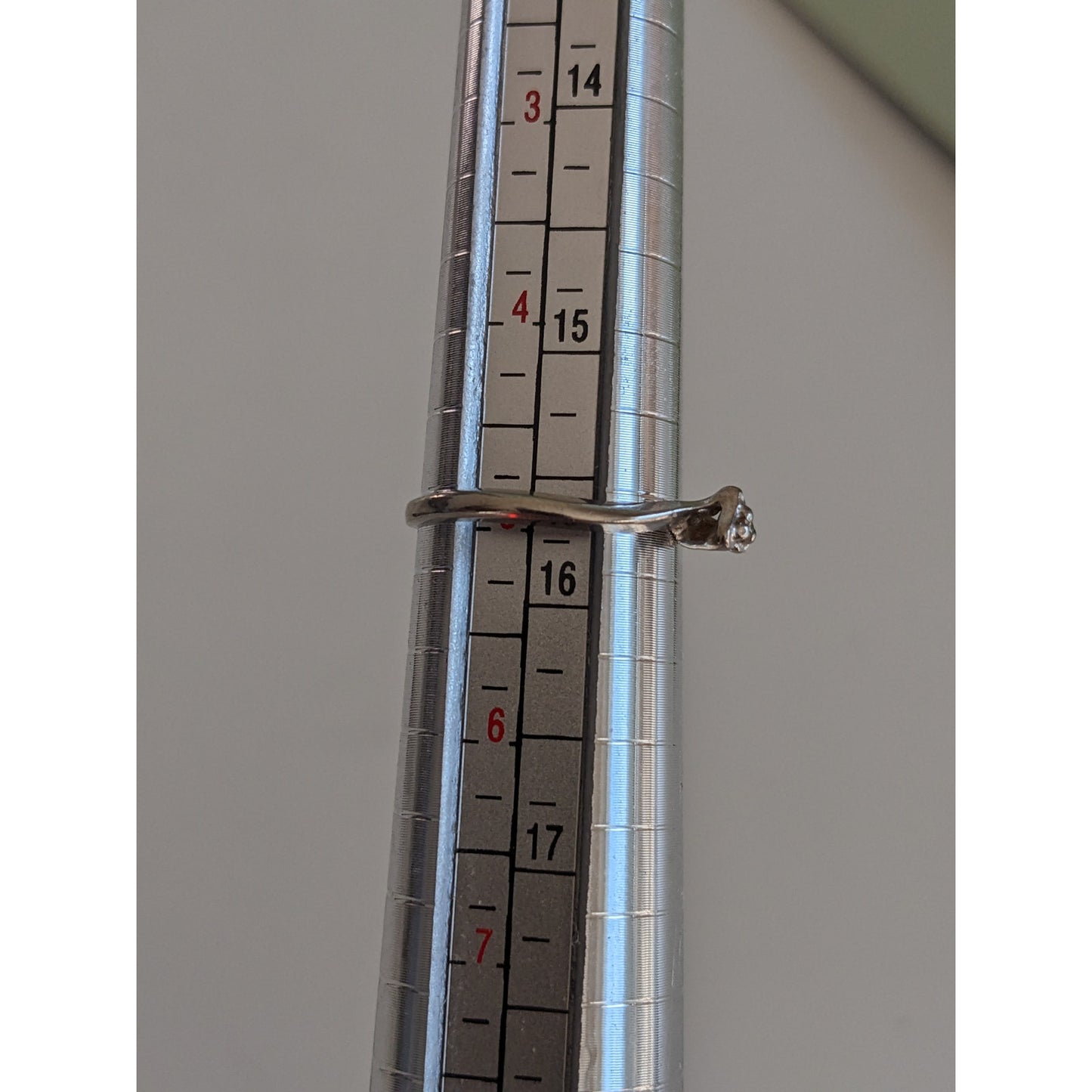 Vintage 10k White Gold SUPER DAINTY MINI Heart Diamond Ring Size 5US