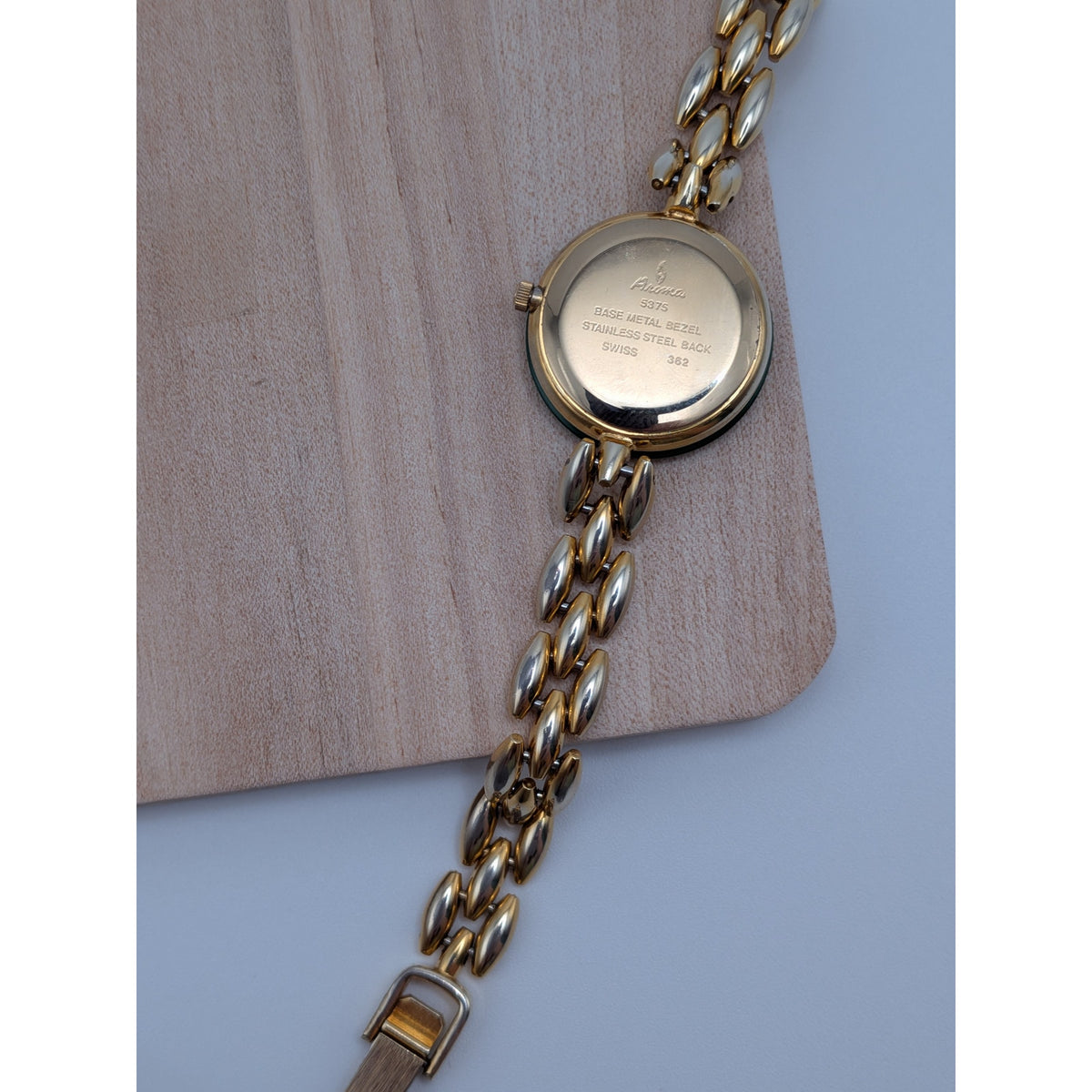 FLAW Vintage Aroma Gold Tone Bracelet Watch Interchangeable Bezels with Box