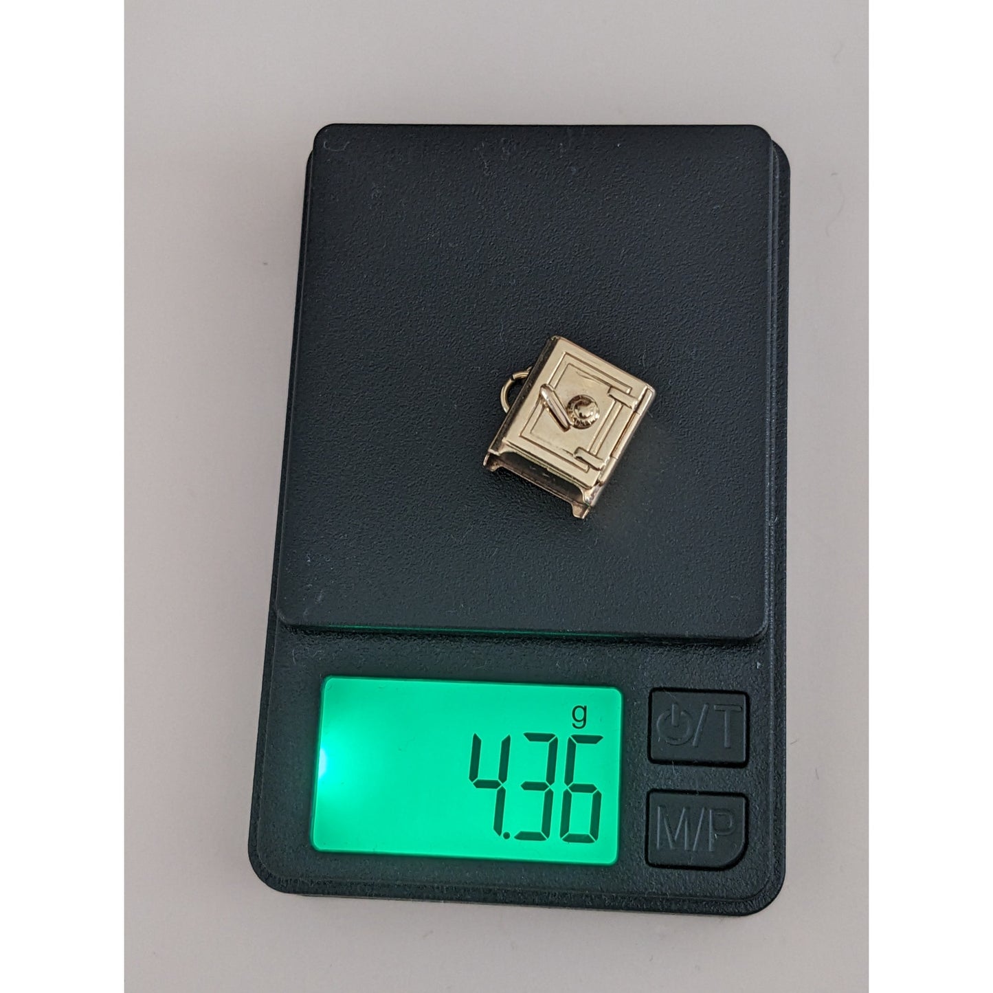 Vintage 14k Yellow Gold Articulated Miniature Safe Vault Charm Pendant