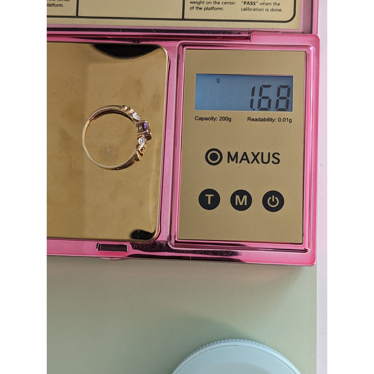 Vintage 10k Yellow Gold Purple Amethyst Ring White Gold Accents & Heart Cutouts