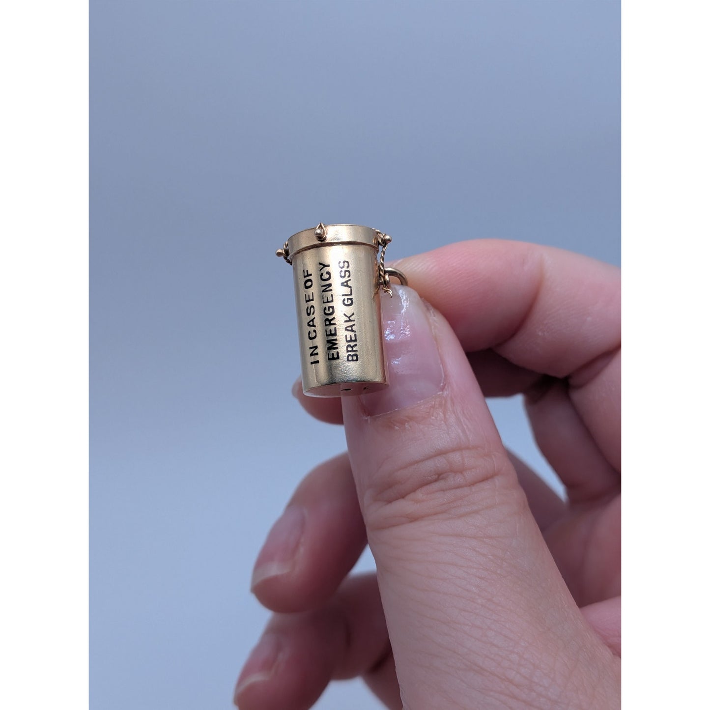 Vintage 14k Yellow Gold "In Case of Emergency Break Glass" Charm INTACT