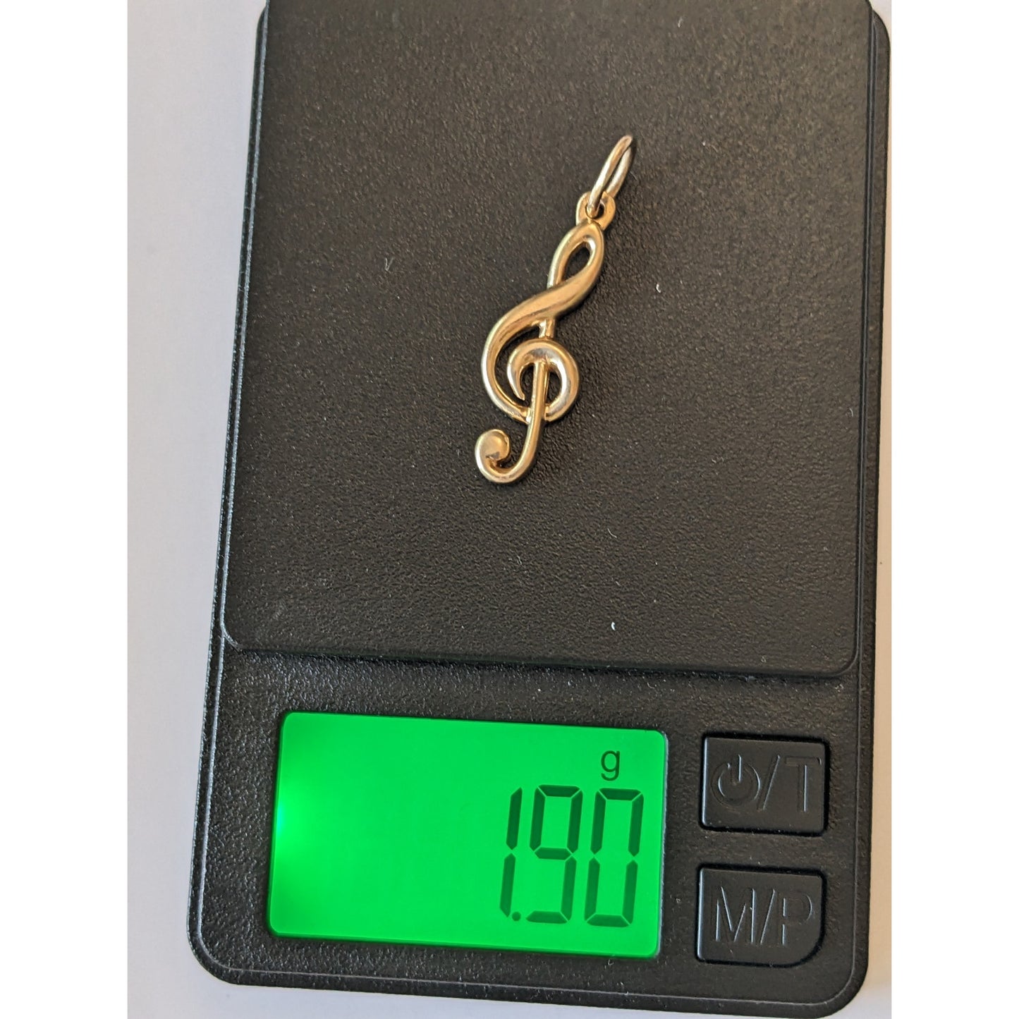 Vintage 14k Yellow Gold Music Treble Clef Note Charm or Pendant