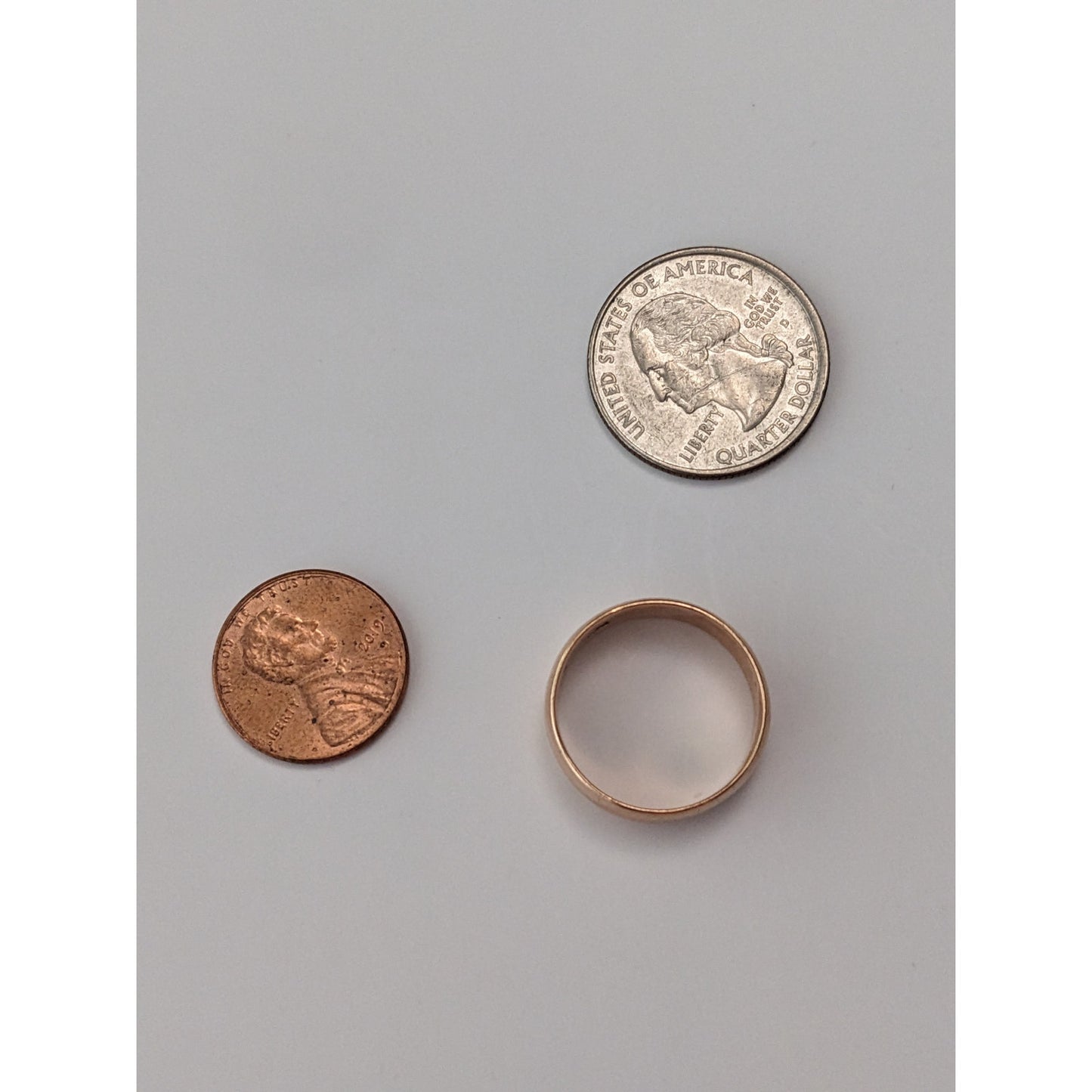 Vintage Early 1920s 14k Rose Gold Simple 6mm Wedding Band Ring Size 8.75