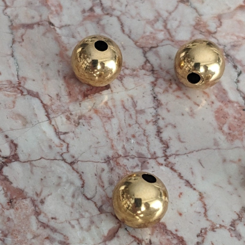 Vintage Unmarked 14k Yellow Gold Hollow Bead Charms 3 pieces 0.9g