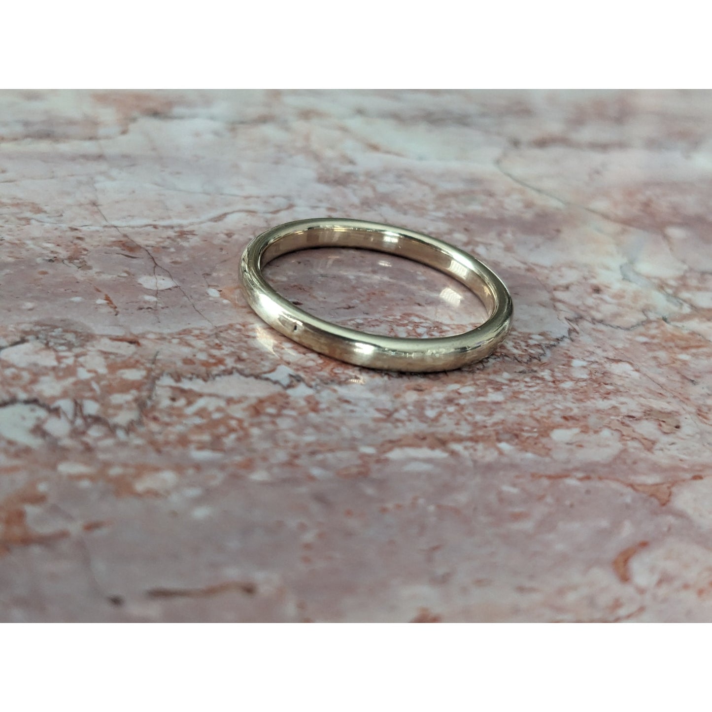 FLAW Estate 14k Yellow Gold Simple Rounded 2.5mm Think Band Ring Size 9.5
