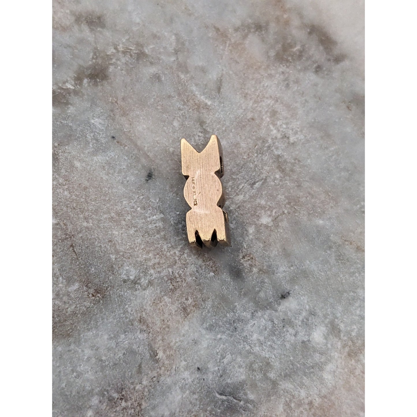 Vintage 14k Yellow Gold Richard Klein "MOM" Diamond Accent Slide Charm