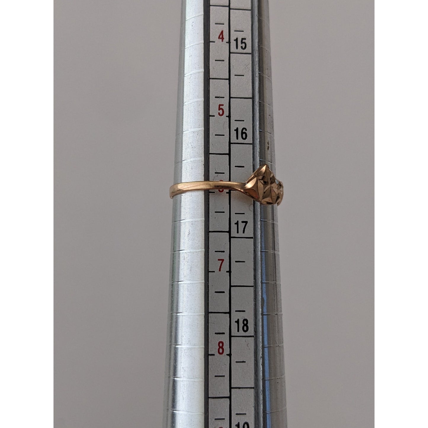 Vintage 14k Yellow Gold Geometric Diamond Cut Ring Size 6