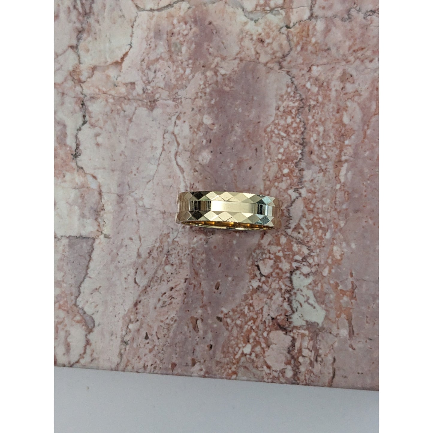 Estate 14k Yellow Gold Polished Center with Geometric Sides Ring Size 9.75