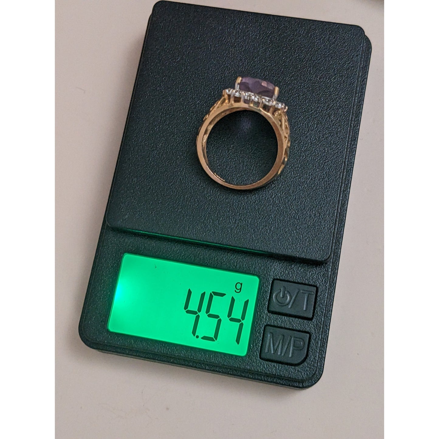 Vintage 10k Yellow Gold Ring Light Amethyst Stone Heart Cutouts Size 6.25