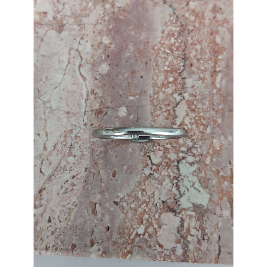 Estate 14k White Gold Simple Thin 2mm Wedding Band Rang Size 9.25