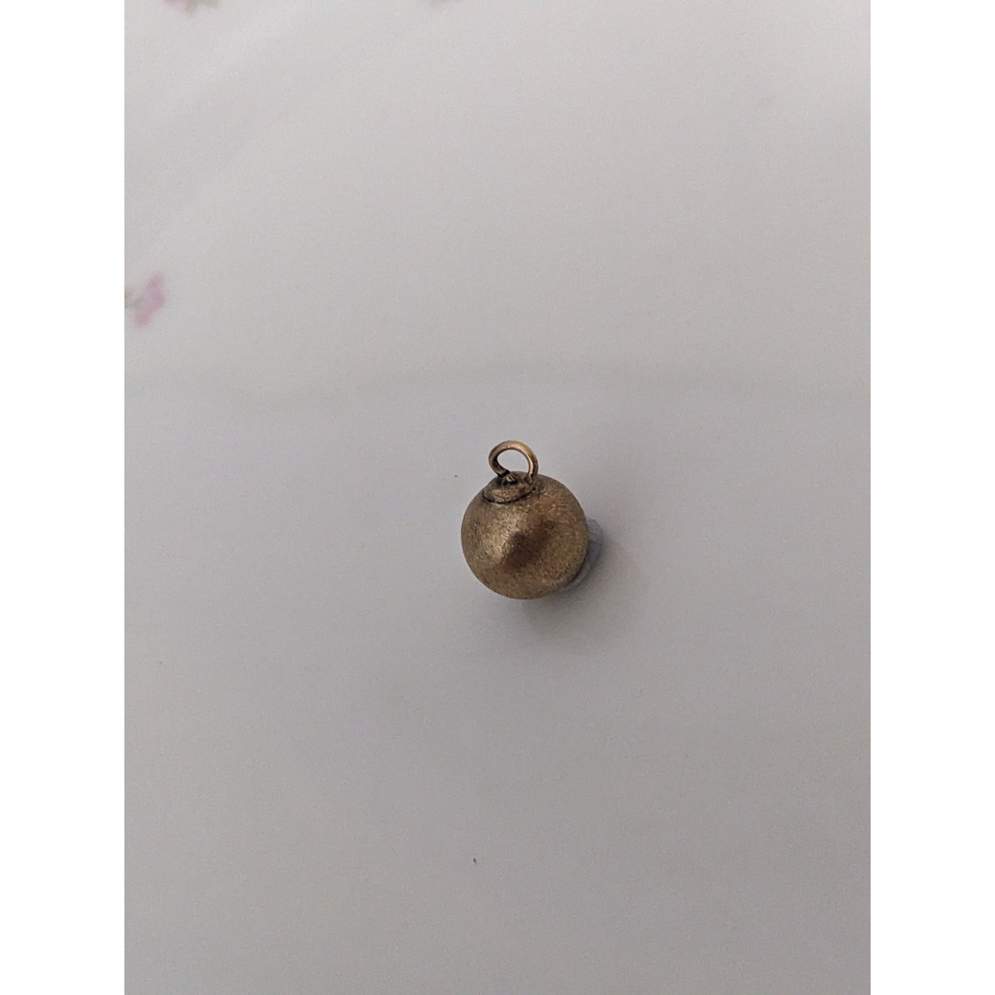 Vintage Unmarked 14k Yellow Gold Brushed Mini Hollow Ball Charm Pendant