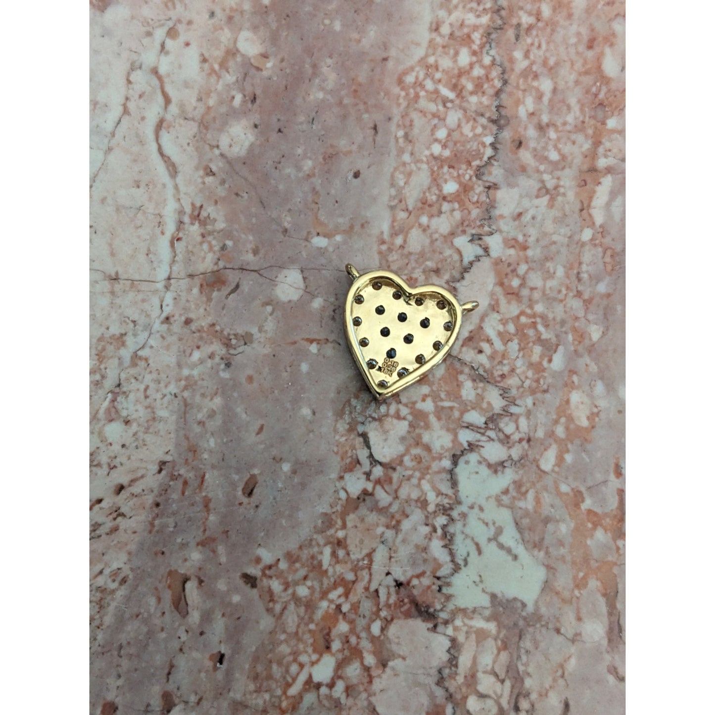Custom 18k Yellow Gold Mini Heart Benitoites and Diamonds Cluster Charm Pendant