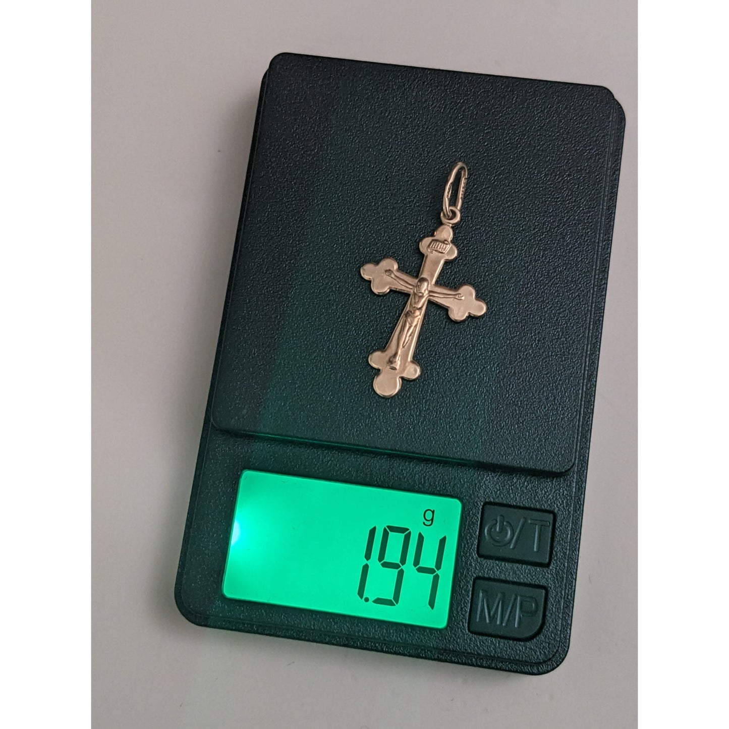 Vintage 14k Yellow Gold Ukrainian Russian Greek Orthodox Cross Pendant