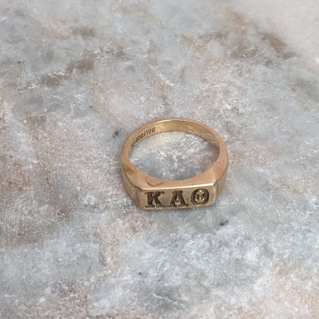 Vintage 10k Yellow Gold Kappa Alpha Theta Ring Size 4