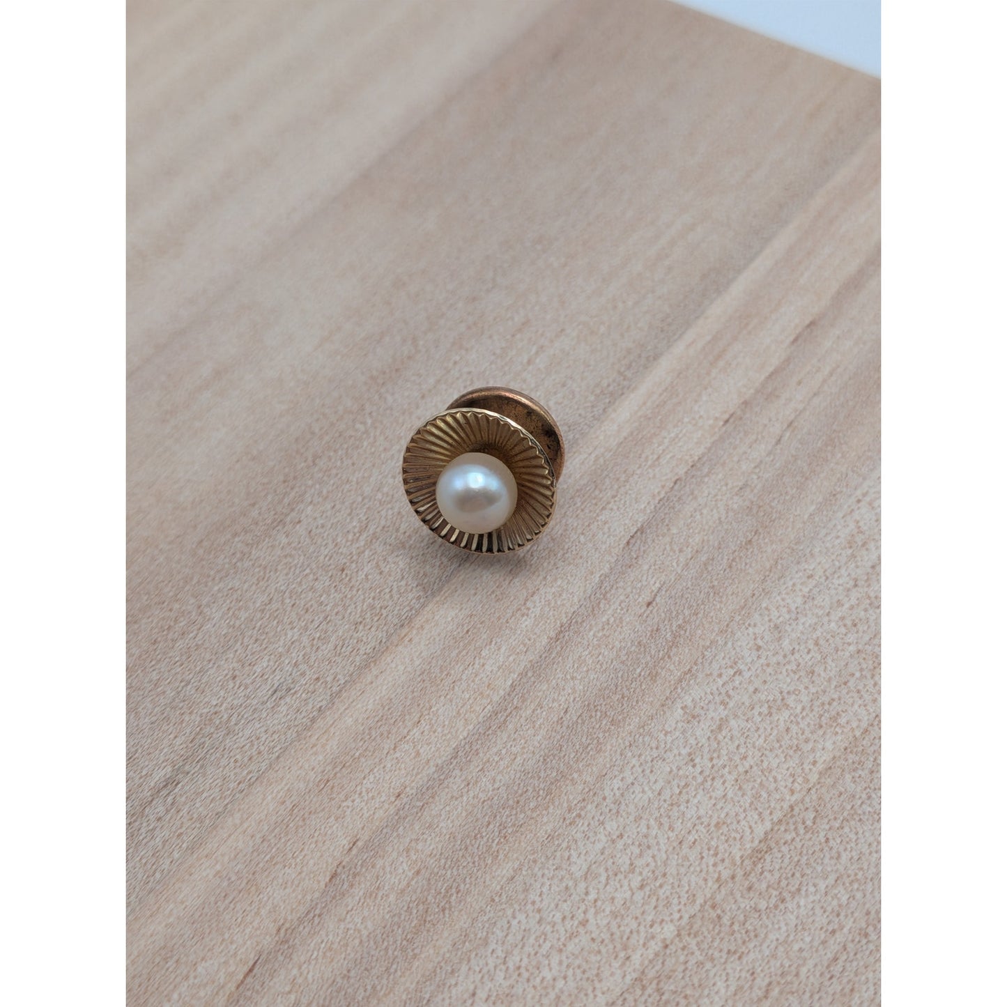 Vintage 14k Yellow Gold Pearl Sunburst Pin