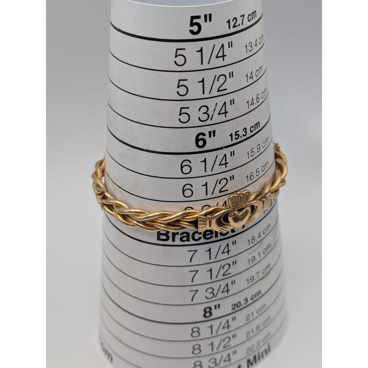 Vintage 9K Gold Filled Irish Claddagh Braided Bangle Bracelet