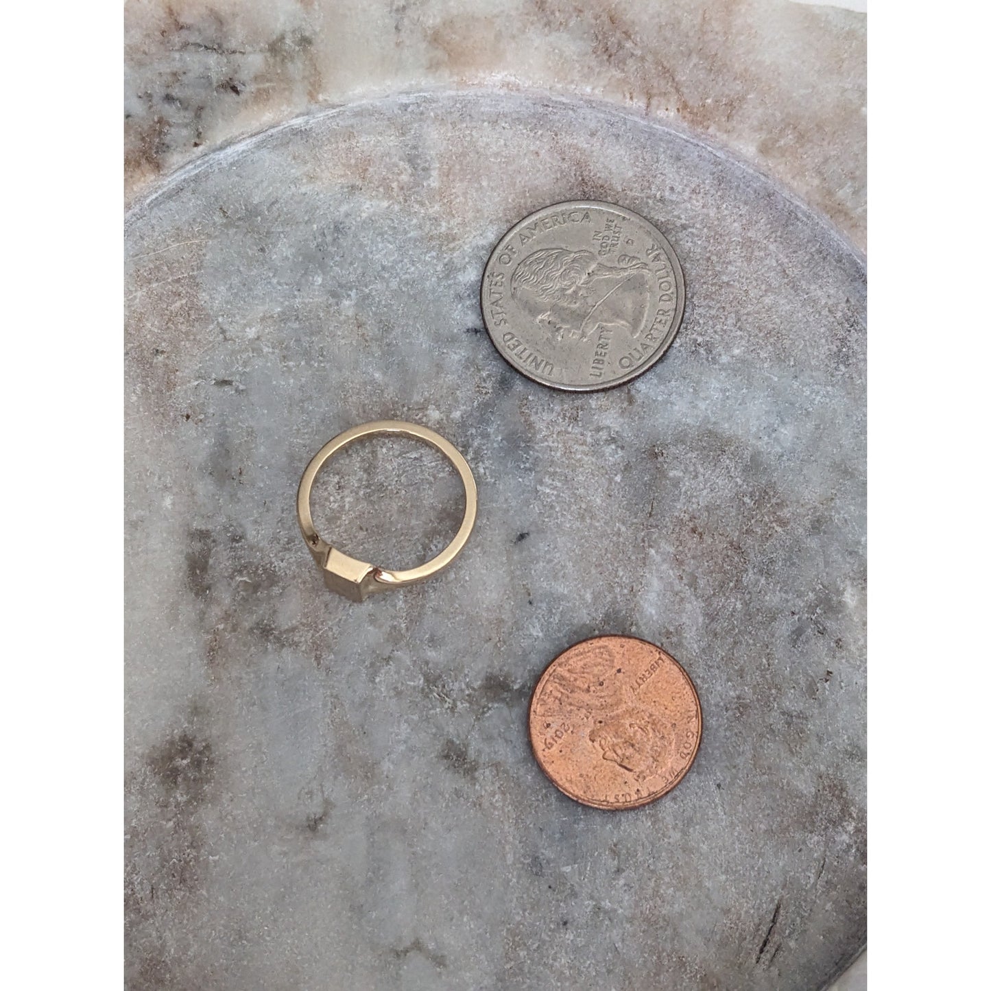 Vintage 14k Yellow Gold Blank Rectangle Signet Ring Size 7