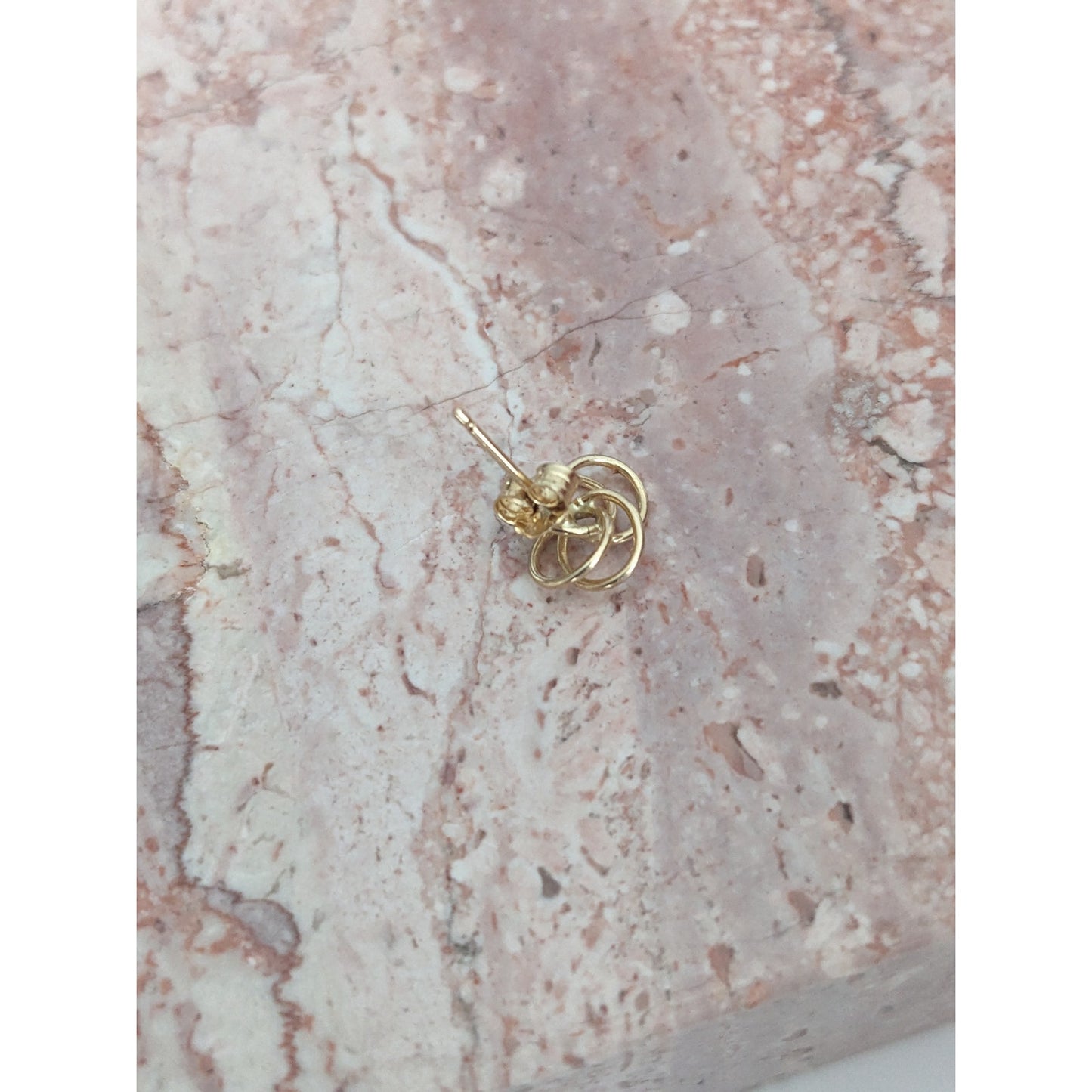 Estate 14k Yellow Gold Single Tiny Dainty Love Knot Stud Earring ONE PIECE ONLY