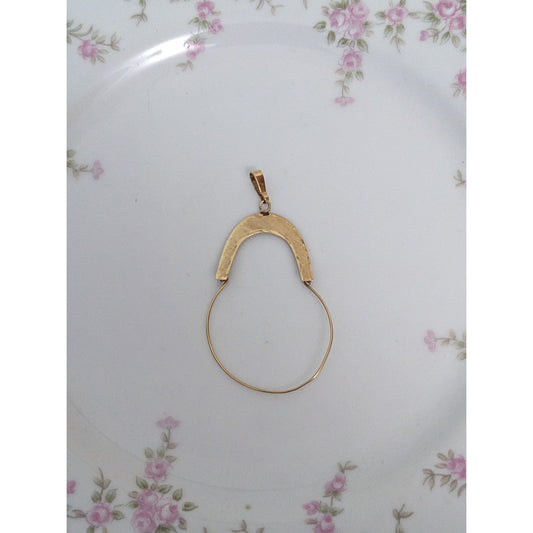 Vintage 14k Yellow Gold House Shoe Charm Holder Pendant