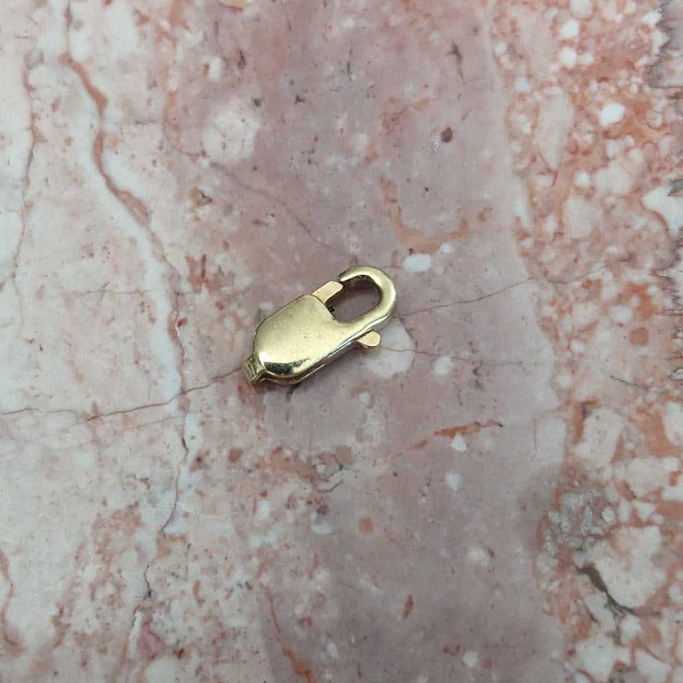 FLAW Estate 14k Yellow Gold 8.66mm VERY TINY Lobster Claw Trigger Clasp Finding