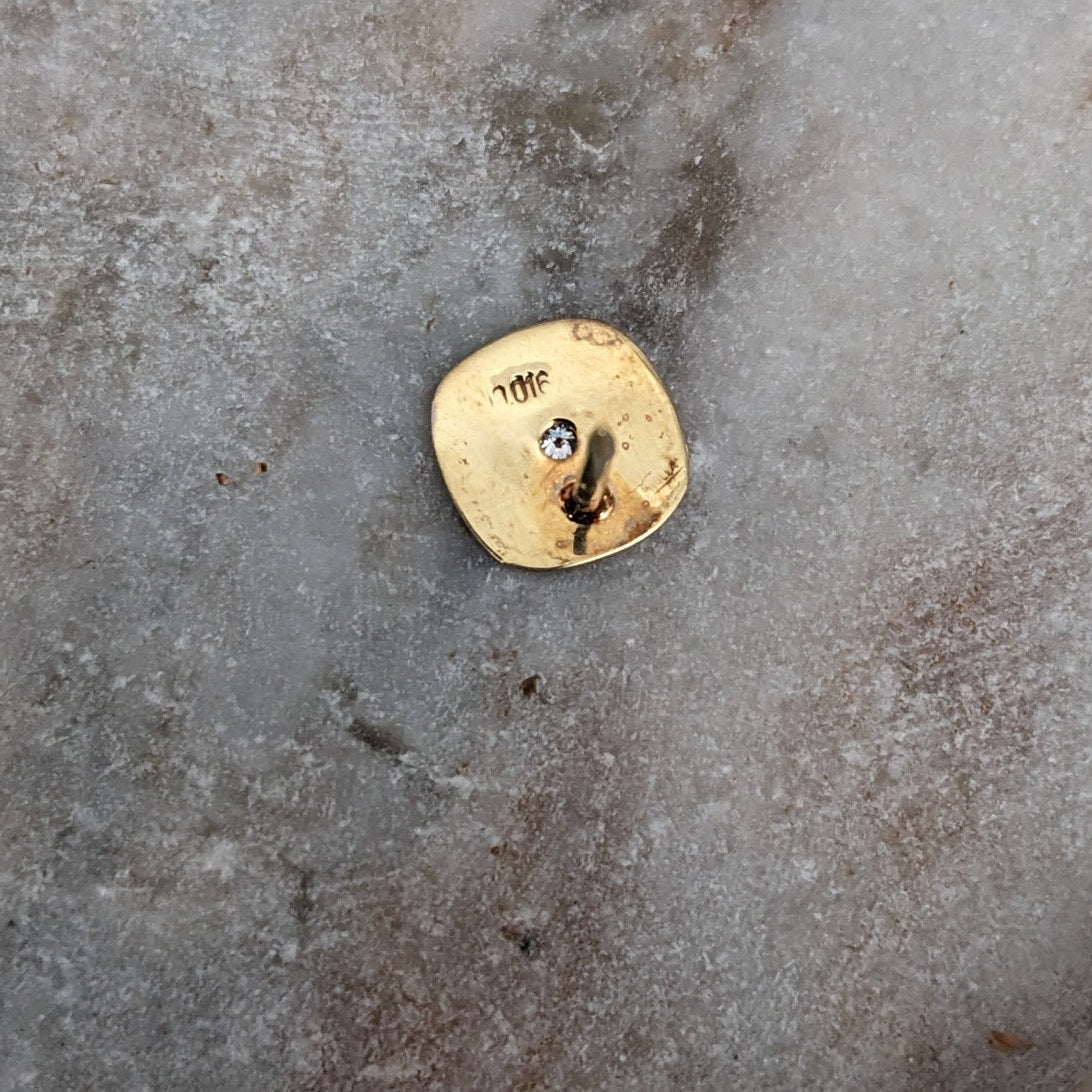 Vintage Unmarked 14k Yellow Gold Diamond Starburst Pin NO PUSHBACK