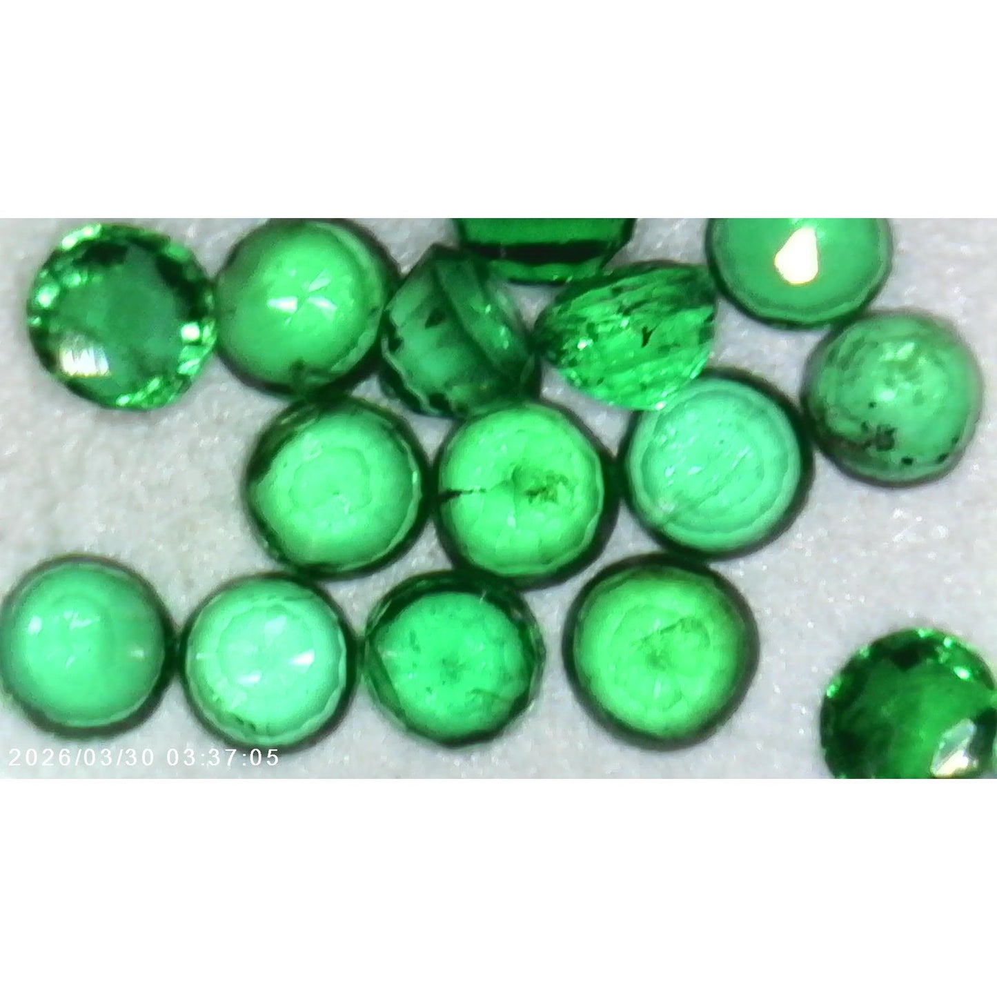 Round Cut 1.5mm Natural Emeralds Lot About 1.8 carats Total (~60 pieces)