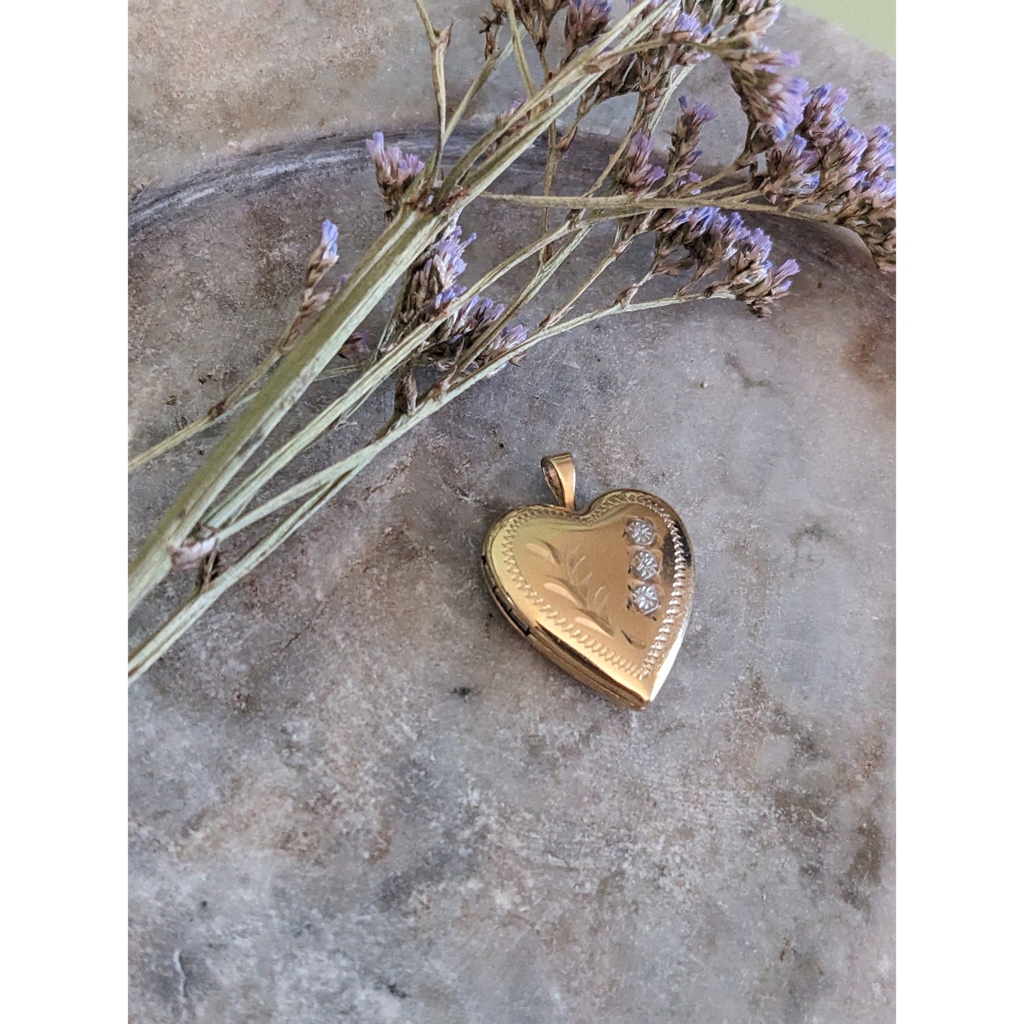 Vintage 14k Yellow Gold PPC Heart Shaped Locket Pendant