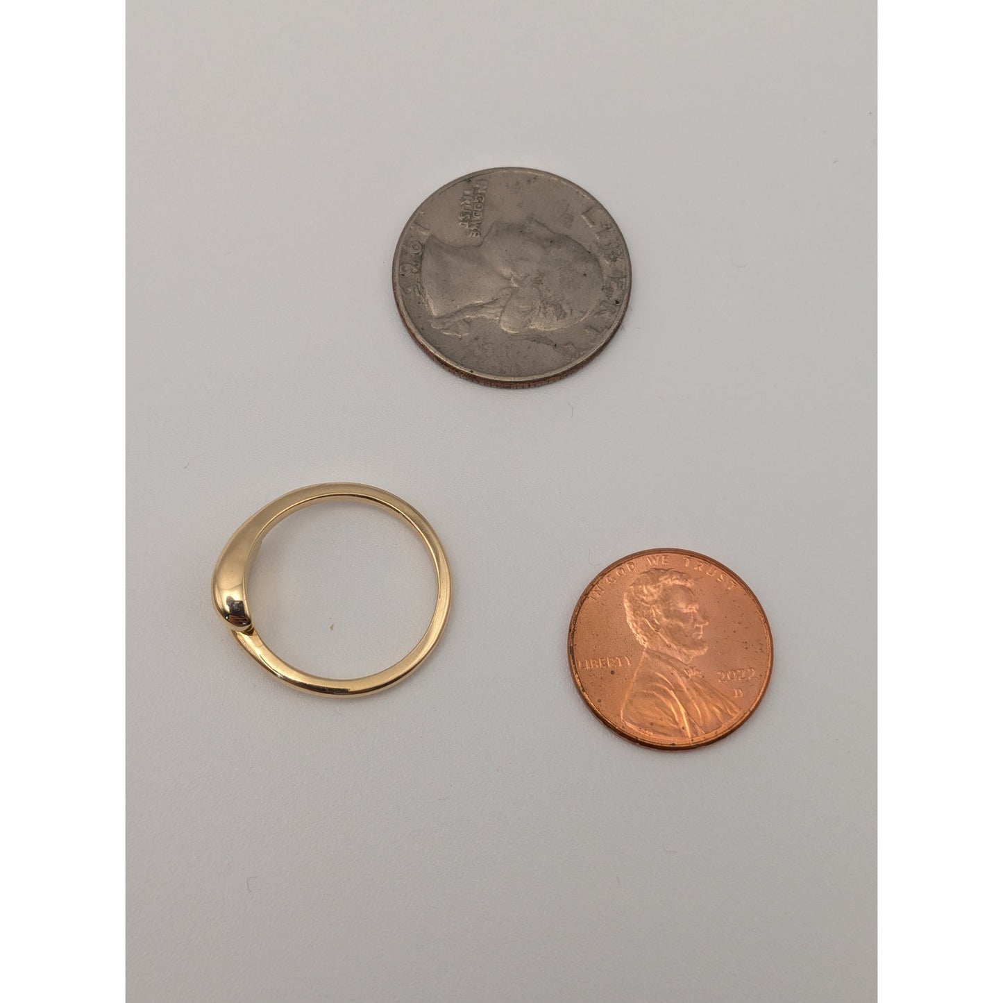 Estate 14k Yellow Gold Double Dome Teardrop Ring Size 6.5