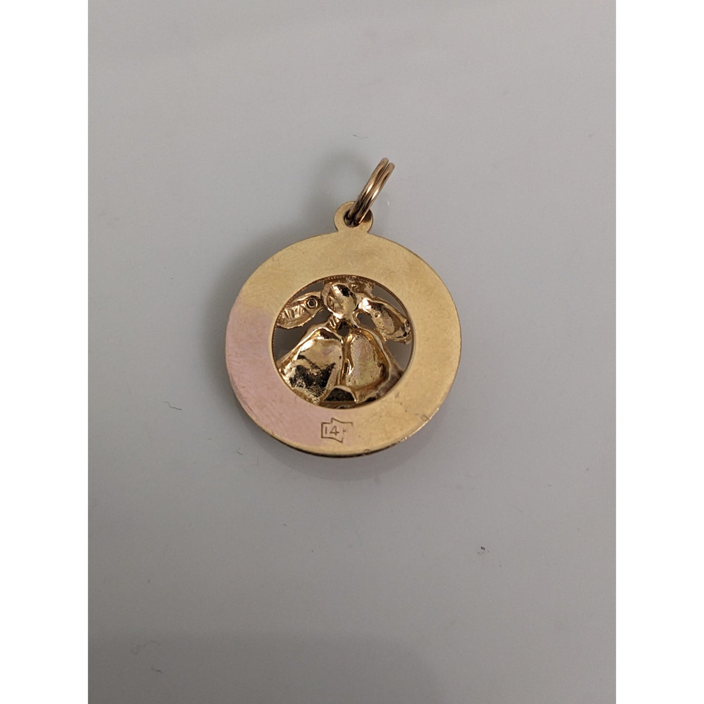 Vintage 14k Yellow Gold Festive Merry Christmas Holiday Bells Pendant