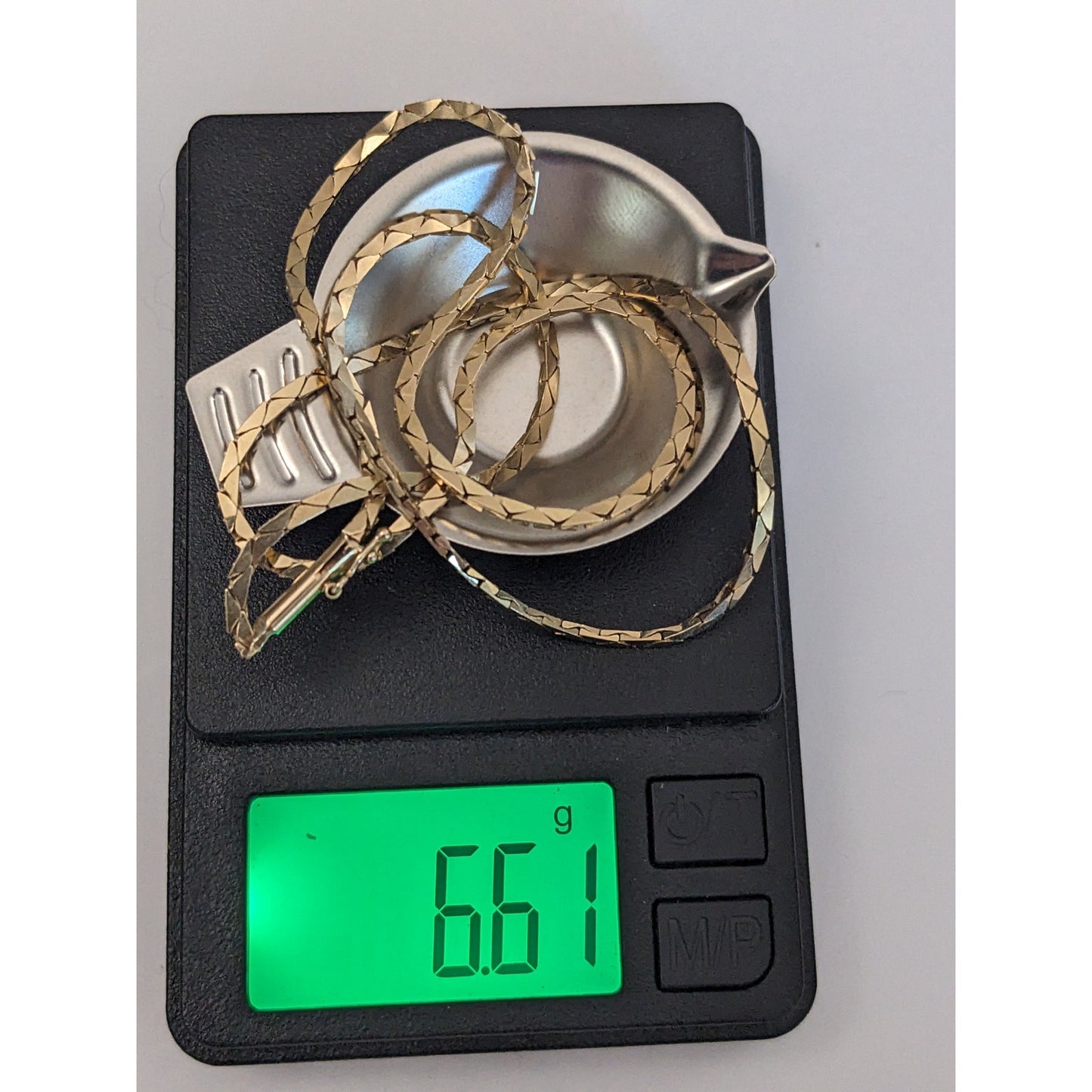 Vintage Unmarked 14k Yellow Gold Triangle Link Chain Necklace 16.5in